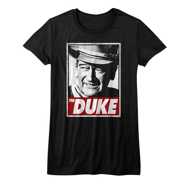 John Wayne-Tha Duke-Black Ladies S/S Tshirt - Coastline Mall