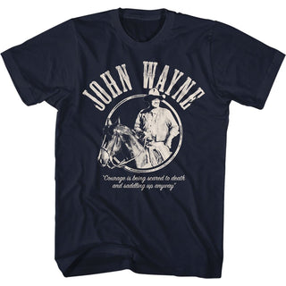 John Wayne-Courage-Navy Adult S/S Tshirt - Coastline Mall