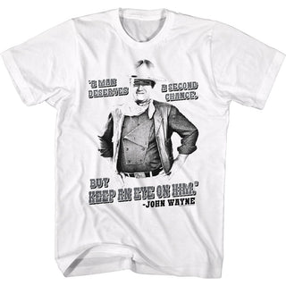 John Wayne-A Second Chance-White Adult S/S Tshirt - Coastline Mall
