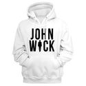John Wick-John Wick Silhouette Logo-Adult L/S White Sweatshirt W/Hood