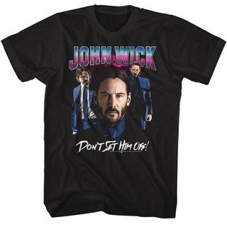 John Wick-John Wick Shiny Lighting No Gun-Black Adult S/S Tshirt