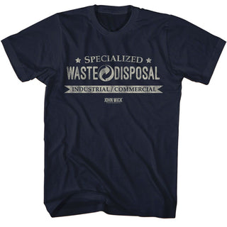 John Wick-John Wick Waste Disposal-Navy Adult S/S Tshirt