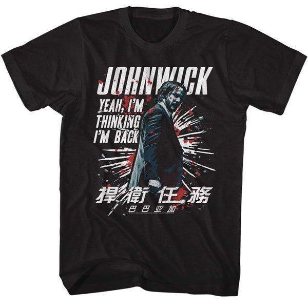 John Wick-John Wick Im Thinking Im Back-Black Adult S/S Tshirt