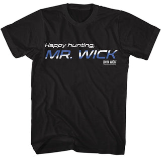 John Wick-John Wick Happy Hunting-Black Adult S/S Tshirt