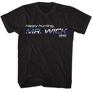 John Wick-John Wick Happy Hunting-Black Adult S/S Tshirt