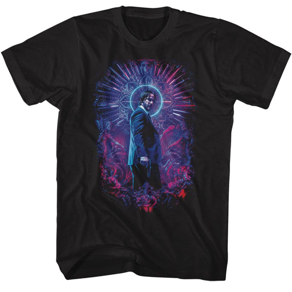 John Wick - John Wick Neon Halo | Black S/S Adult T-Shirt