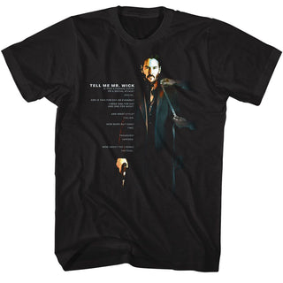 John Wick-John Wick Tell Me-Black Adult S/S Tshirt