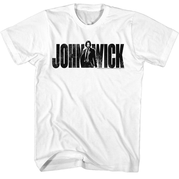 John Wick-John Wick With Name-White Adult S/S Tshirt