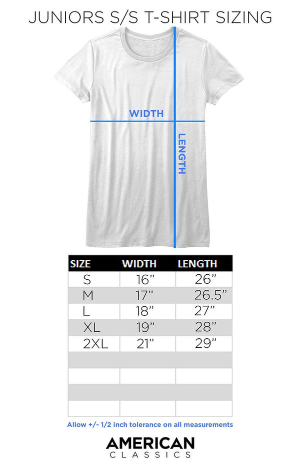 Ladies Short Sleeve T-Shirt Size Chart - Coastline Mall