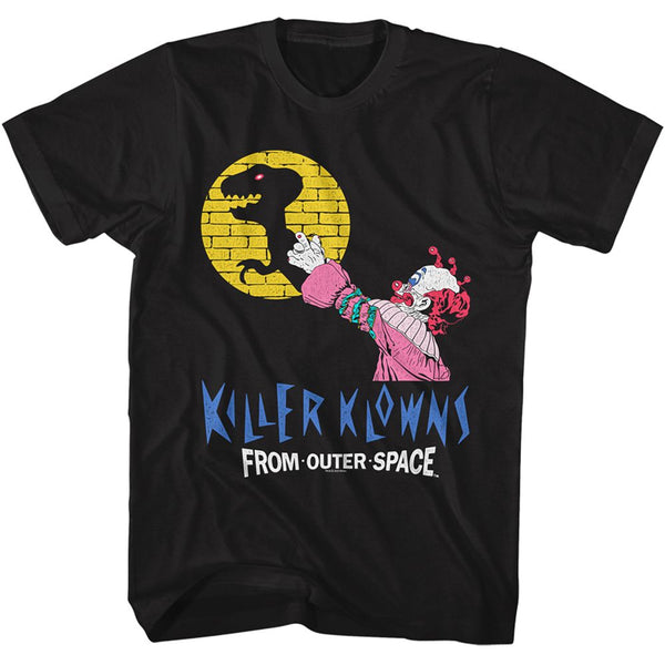 Killer Klowns - Shadow Puppet Show | Black S/S Adult T-Shirt | Shirts & Tops - Coastline Mall