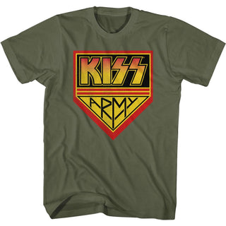 Kiss-Kiss Army green-Military Green Adult S/S Tshirt - Coastline Mall