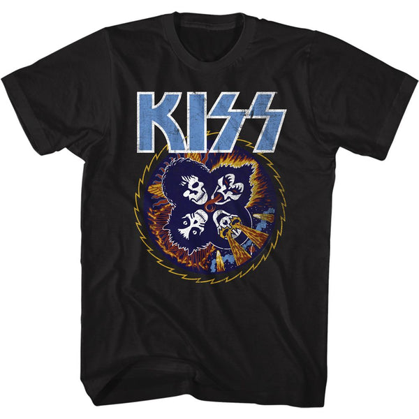Kiss-Skull Circle-Black Adult S/S Tshirt - Coastline Mall