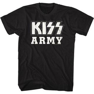 Kiss-BW Kiss Army-Black Adult S/S Tshirt - Coastline Mall