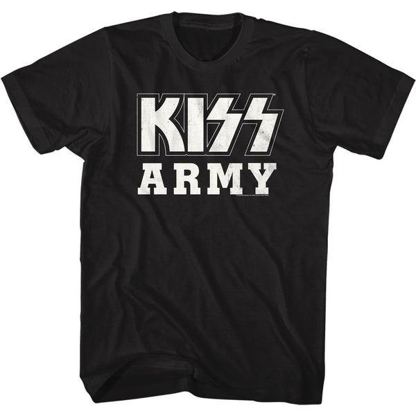 Kiss-BW Kiss Army-Black Adult S/S Tshirt - Coastline Mall