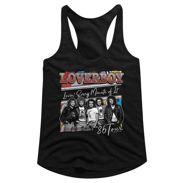 Loverboy-Lovin Every Min Tour-Black Ladies Racerback - Coastline Mall