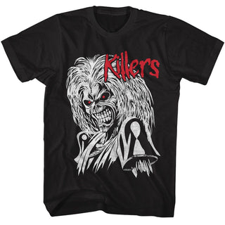Iron Maiden-Iron Maiden Red And White Killers-Black Adult S/S Tshirt