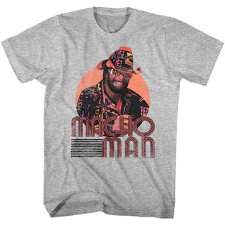 Macho Man-Mackin And Smackin-Gray Heather Adult S/S Tshirt - Coastline Mall