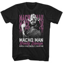 Macho Man-Heavyweight Champ-Black Adult S/S Tshirt - Coastline Mall