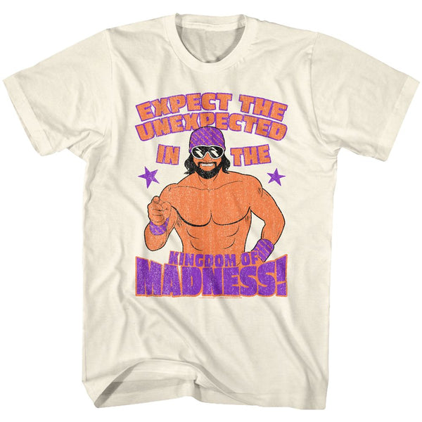 Macho Man-Expect The Unexpected-Natural Adult S/S Tshirt - Coastline Mall