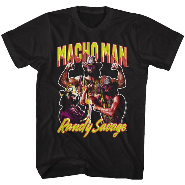 Macho Man-Macho Men-Black Adult S/S Tshirt - Coastline Mall