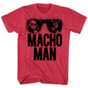 Macho Man-Ooold School-Cherry Heather Adult S/S Tshirt - Coastline Mall