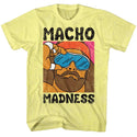 Macho Man-Wild Life-Yellow Heather Adult S/S Tshirt - Coastline Mall