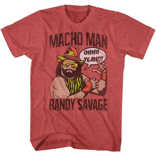 Macho Man-Macho-Red Heather Adult S/S Tshirt - Coastline Mall