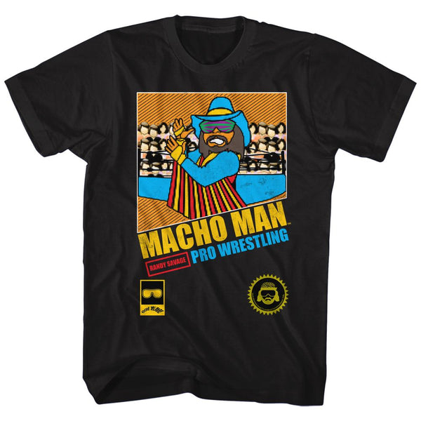 Macho Man-Pro Wrestling-Black Adult S/S Tshirt - Coastline Mall