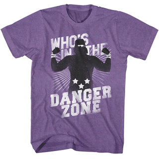 Macho Man-Danger Zone-Retro Purple Heather Adult S/S Tshirt - Coastline Mall