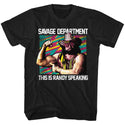 Macho Man-Savage Dept-Black Adult S/S Tshirt - Coastline Mall