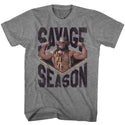 Macho Man-Savage Season-Graphite Heather Adult S/S Tshirt - Coastline Mall