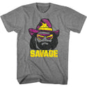 Macho Man-Just Savage-Graphite Heather Adult S/S Tshirt - Coastline Mall