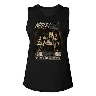 Motley Crue - Home Sweet Home Logo Black Ladies Muscle Tank T-Shirt tee  - Coastline Mall