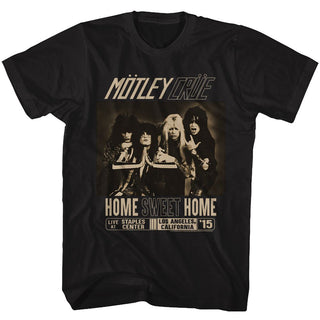 Motley Crue - Home Sweet Home Logo Black Short Sleeve Adult Soft Slim Fit Unisex Jersey T-Shirt tee - Coastline Mall