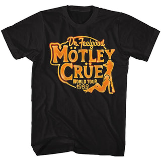 Motley Crue - Feel Good Tour 2 Logo Black Short Sleeve Adult Soft Slim Fit Unisex Jersey T-Shirt tee - Coastline Mall