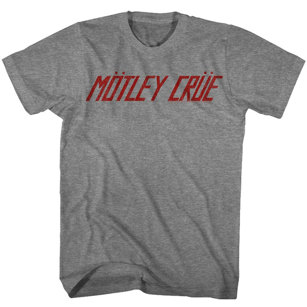 Motley Crue - Logo Graphite Heather Short Sleeve Adult Soft Slim Fit Unisex Jersey T-Shirt tee - Coastline Mall