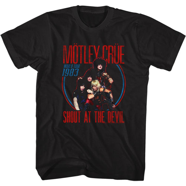 Motley Crue - 1983 Logo Black Short Sleeve Adult T-Shirt tee - Coastline Mall