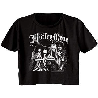 Motley Crue - Crue Crew Logo Black Short Sleeve Ladies Festival Cali Crop - Coastline Mall