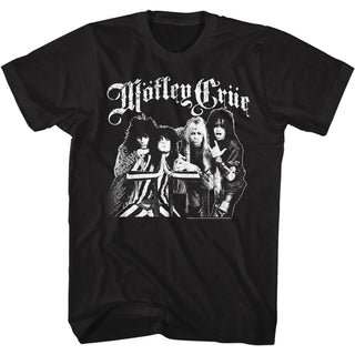 Motley Crue - Crue Crew Logo Black Short Sleeve Adult Soft Slim Fit Unisex Jersey T-Shirt tee - Coastline Mall