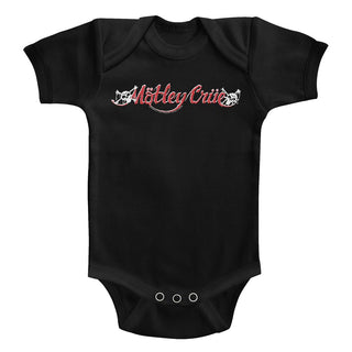 Motley Crue - Red and White Logo | Black Short Sleeve Infant Bodysuit - Coastline Mall