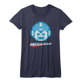 Mega Man-Megaface-Navy Ladies S/S Tshirt - Coastline Mall