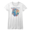 Mega Man-Megafriends-White Ladies S/S Tshirt - Coastline Mall