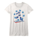 Mega Man-Water Shield-White Ladies S/S Tshirt - Coastline Mall