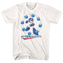 Mega Man-Water Shield-White Adult S/S Tshirt - Coastline Mall