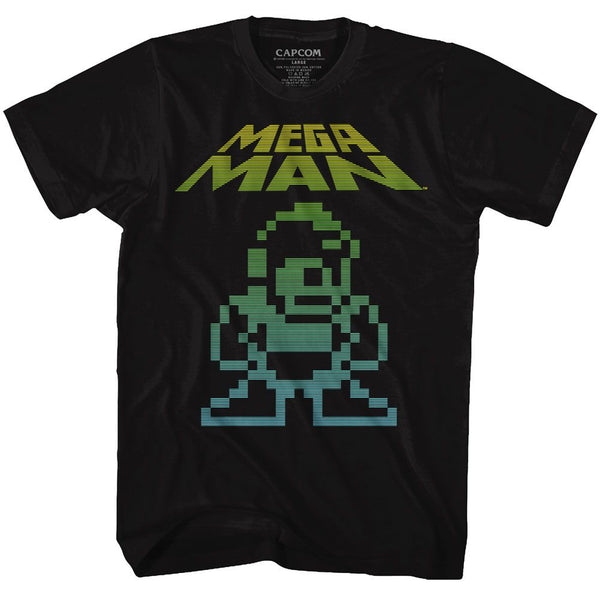 Mega Man-Mega Pixel-Black Adult S/S Tshirt - Coastline Mall