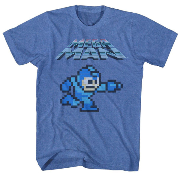 Mega Man-Mega Gunner-Royal Heather Adult S/S Tshirt - Coastline Mall