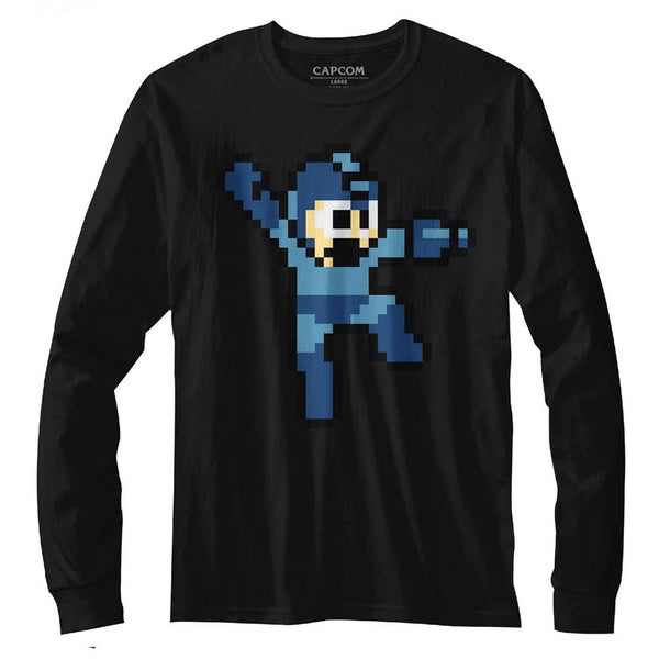 Mega Man-Jumpman-Black Adult L/S Tshirt - Coastline Mall