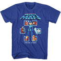 Mega Man-Mm1 Select Screen Remix-Royal Adult S/S Tshirt - Coastline Mall