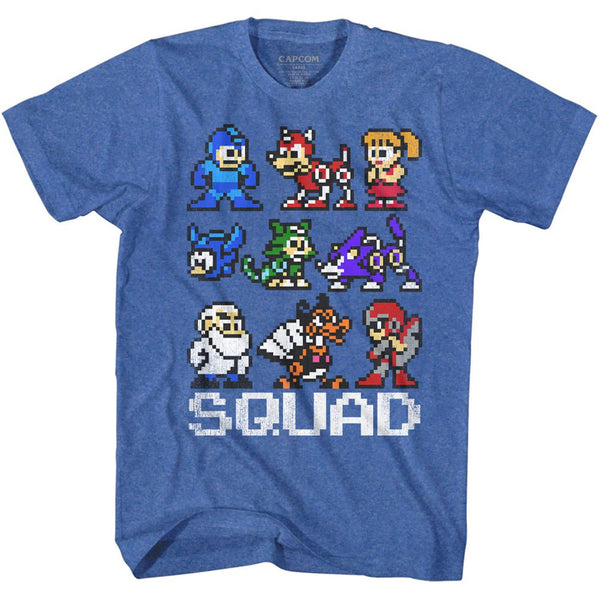 Mega Man-Squad-Royal Heather Adult S/S Tshirt - Coastline Mall