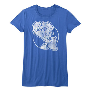 Mega Man-Fist Pump-Royal Ladies S/S Tshirt - Coastline Mall